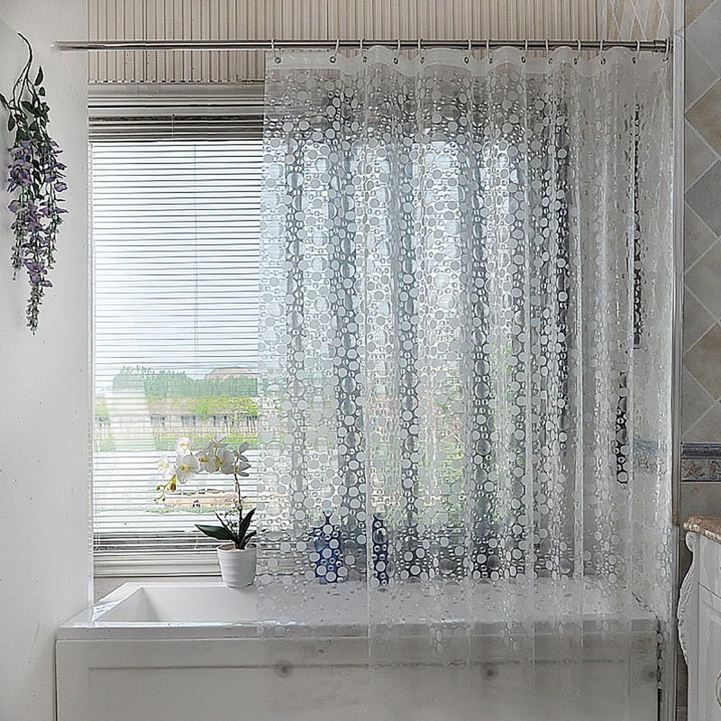 jssablo Shower Curtain Liner, 100% Waterproof Peva Shower Curtains with 3 Duty Heavy Bottom Magnets and 12 Rust Proof Grommets, 72x72 Weighted Shower Liner for Shower Stall, Bathtubs - Image 1